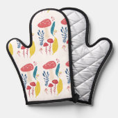 Schattigee paddenstoelillustratie ovenwant (Voorkant / Achterkant)