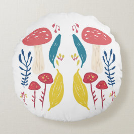 Schattigee paddenstoelillustratie rond kussen