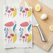 Schattigee paddenstoelillustratie theedoek (Quarter Fold)