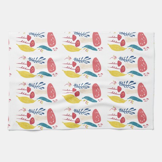 Schattigee paddenstoelillustratie theedoek (Horizontaal)