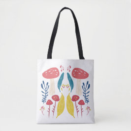 Schattigee paddenstoelillustratie tote bag