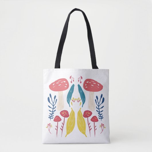Schattigee paddenstoelillustratie tote bag (Voorkant)