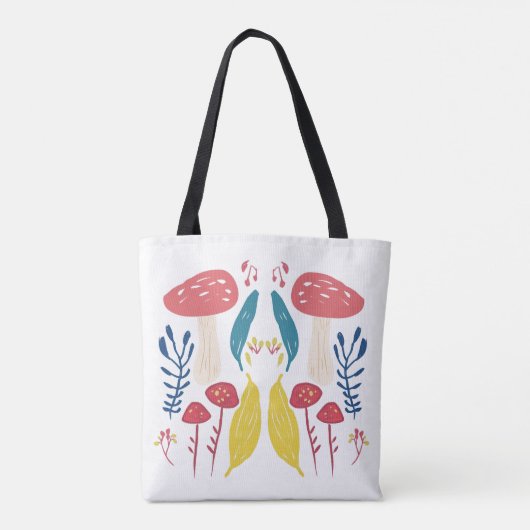 Schattigee paddenstoelillustratie tote bag (Achterkant)