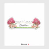 Schattigee paddestoel grillige bloem sticker (Vel)