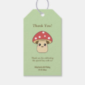 Schattigee Paddestoel Groen Cadeaulabel (Voorkant)