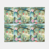 Schattigee paddestoel mensen en vrienden deken (Voorkant (Horizontaal))