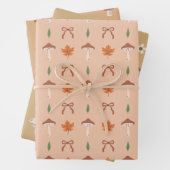 Schattigee Paddestoel Patroon Wrapping Paper Set (In situ)