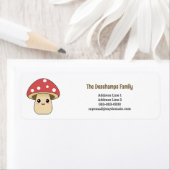 Schattigee paddestoel retour adreslabel etiket (Insitu)