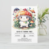 Schattigee Paddestoel Verjaardagsuitnodiging Kaart (Staand voorkant)