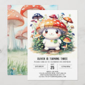 Schattigee Paddestoel Verjaardagsuitnodiging Kaart (Voorkant / Achterkant)