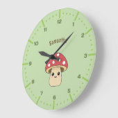 Schattigee paddestoel wandklok met cijfers (Hoek)