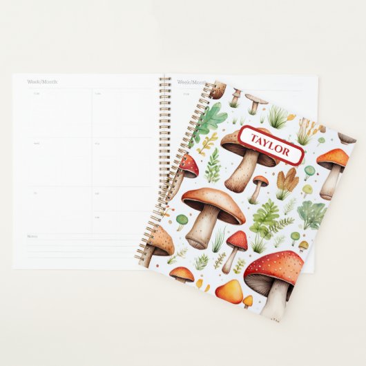 Schattigee Paddestoel Waterverf Rustiek Bos Planner (Display)