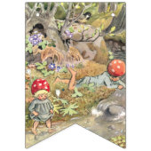 Schattigee paddestoel Woodland Frog Baby shower Vlaggetjes (Derde vlag)