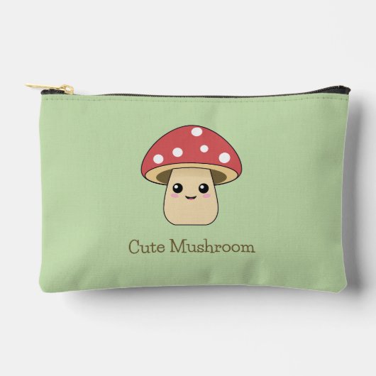 Schattigee paddestoel zipped pouch etui (Voorkant)