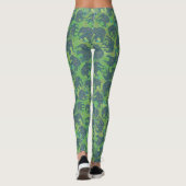 Schattigee Paisley olifanten op groene achtergrond Leggings (Achterkant)