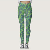 Schattigee Paisley olifanten op groene achtergrond Leggings (Voorkant)