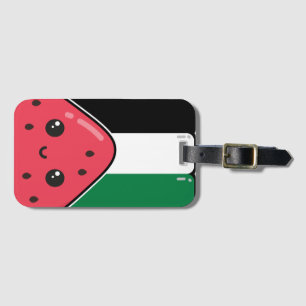 Schattigee Palestijnse vlag met watermeloenvrij Pa Bagagelabel