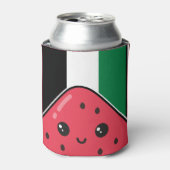 Schattigee Palestijnse vlag met watermeloenvrij Pa Blikjeskoeler (Blikje Voorkant)