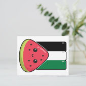 Schattigee Palestijnse vlag met watermeloenvrij Pa Briefkaart (Staand voorkant)