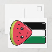 Schattigee Palestijnse vlag met watermeloenvrij Pa Briefkaart (Voorkant / Achterkant)