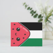 Schattigee Palestijnse vlag met watermeloenvrij Pa Briefkaart (Staand voorkant)
