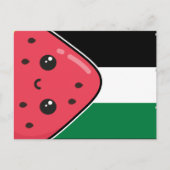 Schattigee Palestijnse vlag met watermeloenvrij Pa Briefkaart (Voorkant)