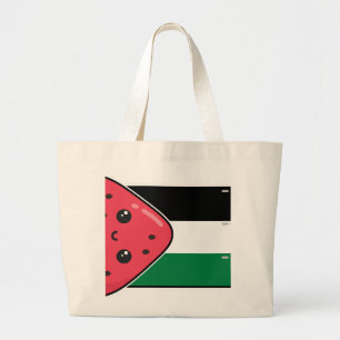 Schattigee Palestijnse vlag met watermeloenvrij Pa Grote Tote Bag