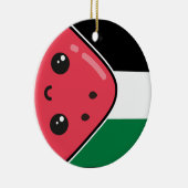 Schattigee Palestijnse vlag met watermeloenvrij Pa Keramisch Ornament (Rechts)