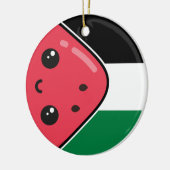Schattigee Palestijnse vlag met watermeloenvrij Pa Keramisch Ornament (Links)