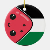 Schattigee Palestijnse vlag met watermeloenvrij Pa Keramisch Ornament (Achterkant)