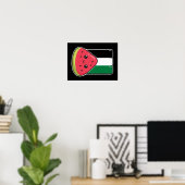 Schattigee Palestijnse vlag met watermeloenvrij Pa Poster (Thuiskantoor)