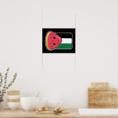 Schattigee Palestijnse vlag met watermeloenvrij Pa Poster (Keuken)