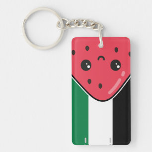 Schattigee Palestijnse vlag met watermeloenvrij Pa Sleutelhanger