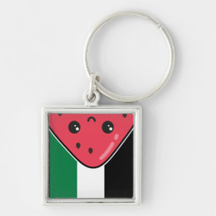 Schattigee Palestijnse vlag met watermeloenvrij Pa Sleutelhanger
