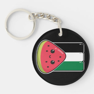 Schattigee Palestijnse vlag met watermeloenvrij Pa Sleutelhanger