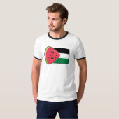 Schattigee Palestijnse vlag met watermeloenvrij Pa T-shirt (Voorkant volledig)