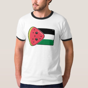 Schattigee Palestijnse vlag met watermeloenvrij Pa T-shirt