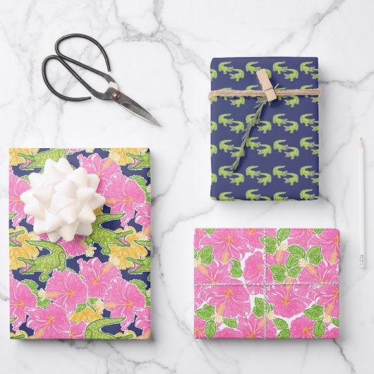 Schattigee Palm Beach Alligators Inpakpapier Vel (Voorkant)