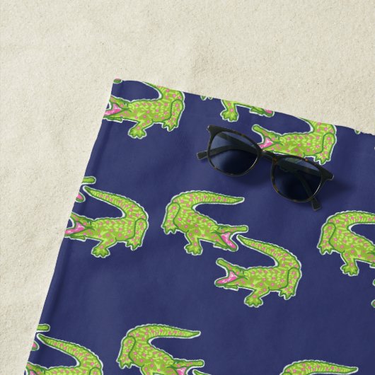 Schattigee Palm Beach Alligators Strandlaken (In situ)