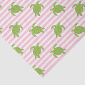 Schattigee Palm Beach roze strepen en schildpadden Tissuepapier (Detail)