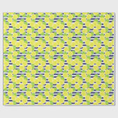 Schattigee Palm Beach Rugby Strepen en Citroenen Cadeaupapier (Vlak)