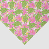 Schattigee Palm Beach Tropische bloemen en schildp Tissuepapier (Detail)
