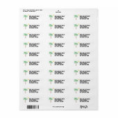 Schattigee Palm Tree en Beach Cartoon, Fun Sunny I Etiket (Full Sheet)
