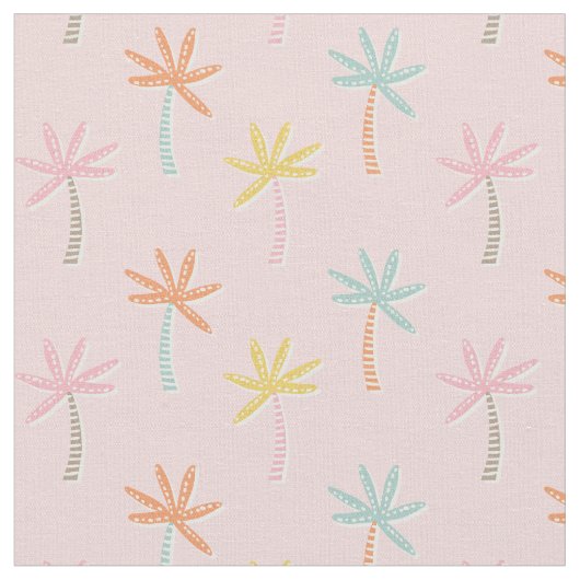 Schattigee Palmbomen op lichtroze achtergrond Stof (Close Up)