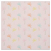 Schattigee Palmbomen op lichtroze achtergrond Stof (Swatch)