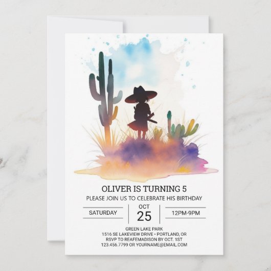 Schattigee Pampas Grass Cowboy Verjaardag Kaart (Voorkant)