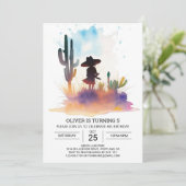 Schattigee Pampas Grass Cowboy Verjaardag Kaart (Staand voorkant)