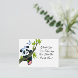 Schattigee panda aan de boom dank u kaart notitiekaartje