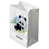 Schattigee Panda aangepaste naam medium cadeau tas Cadeauzakje (Voorkant Gekanteld)