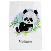 Schattigee Panda aangepaste naam medium cadeau tas Cadeauzakje (Achterkant)